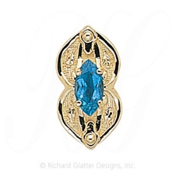 GS393 BT - 14 Karat Gold Blue Topaz Slide 